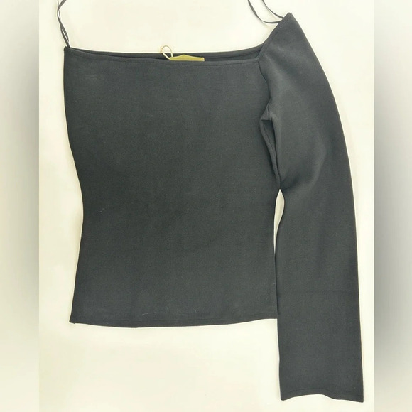 SOLACE London Women's Black Renata One Shoulder  Top Size US 0 - Picture 3 of 10
